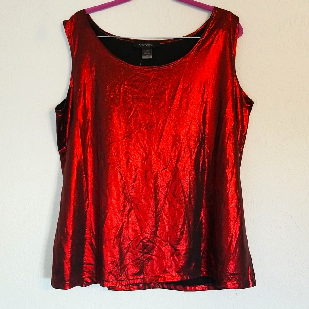 Ashley Stewart Metallic Red Sleeveless Camisole
